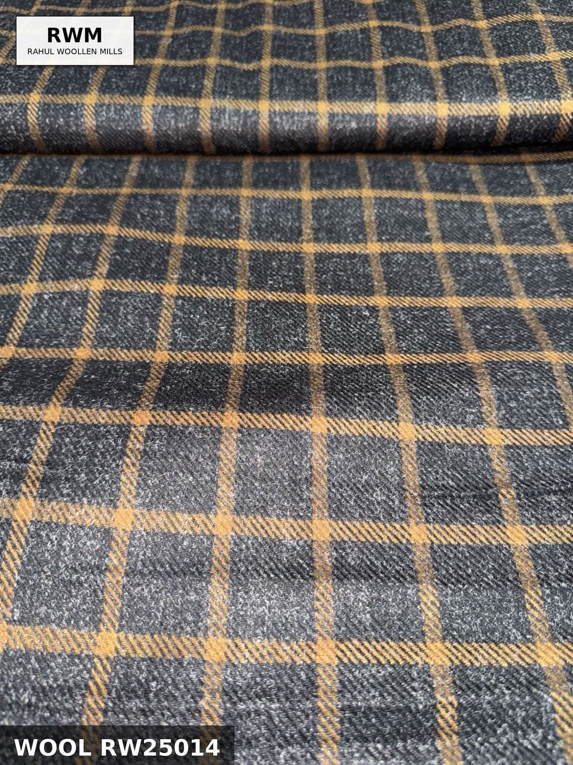 Navy Ochre Windowpane